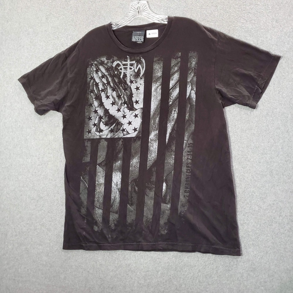 VINTAGE NOTW Men Shirt L Black Y2K Not Of This World Tee Chronicles 7:14-15 READ
